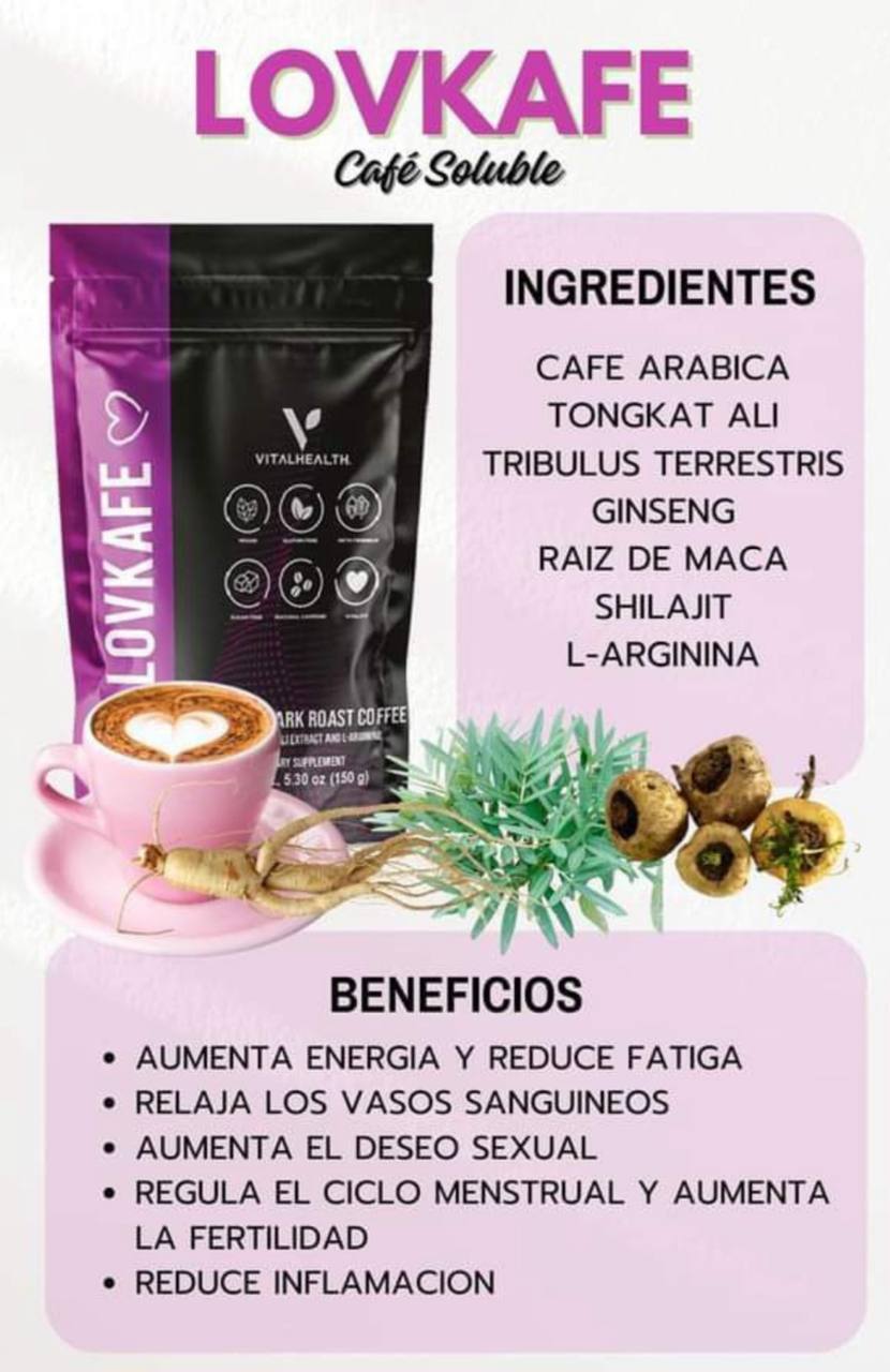 LovKafe diseñado para revitalizar tu vida sexual, equilibrar tus hormonas y aumentar tu vitalidad.