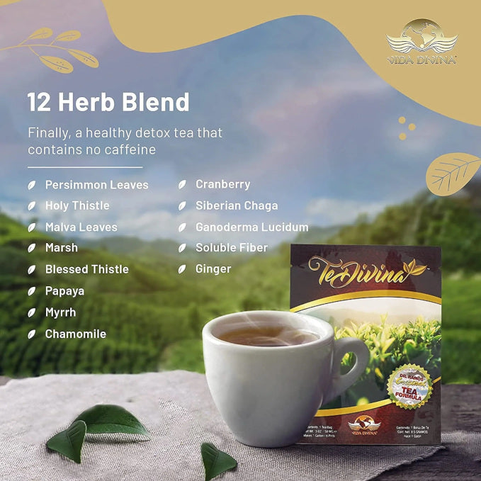 Organic Detox Tea, Caffeine-Free, 1 Pack, 0.3 oz · TeDivina Detox Tea All Organic Healthy Cleansing Formula, Caffeine Free All Natural Colon Cleanse