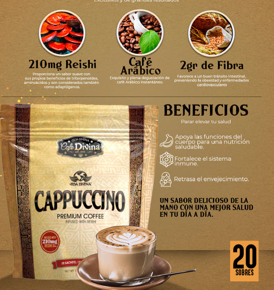 Cappuccino Premium Coffee Infused with Reishi